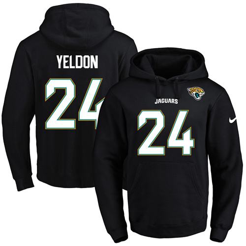 Nike Jaguars #24 T.J. Yeldon Black Name & Number Pullover NFL Hoodie